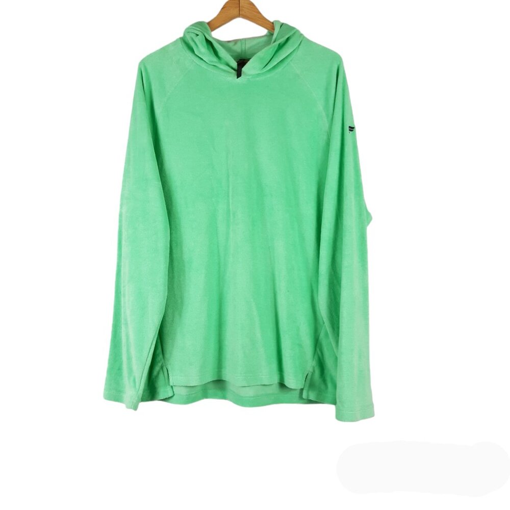 Fabletics The Island Terry Hoodie Green Hooded Long Sleeve Sweatshirt Size Large - Picture 3 of 8